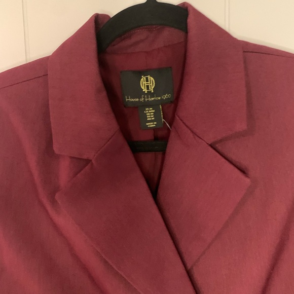 NWT House of Harlow 1960 Women's Cropped Jacket/Top In Burgundy Size M - Picture 6 of 11